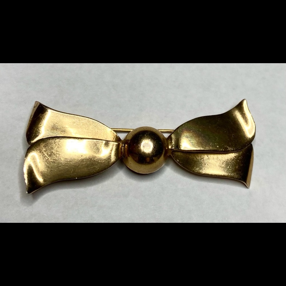 Vintage Bow Ribbon Brooch Pin Sterling Mexico